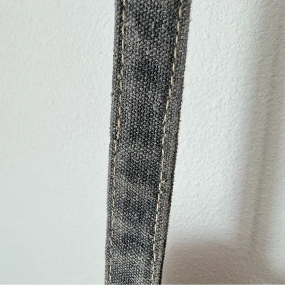 Vintage Addiction Gray Crossbody Purse Bag Canvas 100% Cotton Crochet Patch - Picture 3 of 14